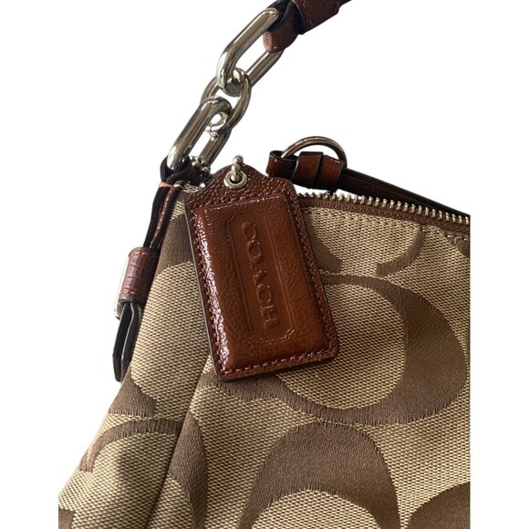 COACH Brown + Tan Signature Canvas + Leather Chelsea Ashlyn Women's Hobo Bag - Picture 10 of 10
